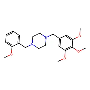 1-[(2-methoxyphenyl)methyl]-4-[(3,4,5-trimethoxyphenyl)methyl]piperazine structure