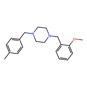 1-(2-methoxybenzyl)-4-(4-methylbenzyl)piperazine structure
