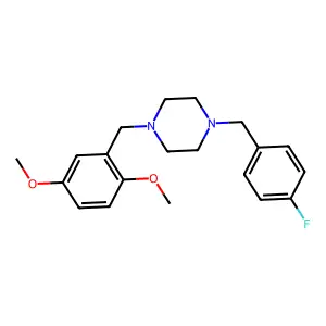 1-(2,5-dimethoxybenzyl)-4-(4-fluorobenzyl)piperazine structure