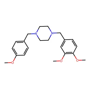 1-[(3,4-dimethoxyphenyl)methyl]-4-[(4-methoxyphenyl)methyl]piperazine structure