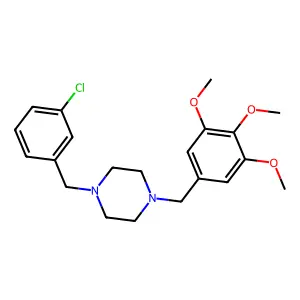 1-[(3-chlorophenyl)methyl]-4-[(3,4,5-trimethoxyphenyl)methyl]piperazine structure