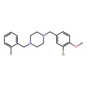 1-[(3-bromo-4-methoxyphenyl)methyl]-4-[(2-methylphenyl)methyl]piperazine structure