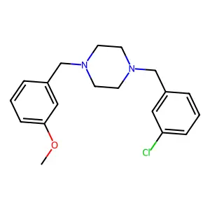 1-(3-chlorobenzyl)-4-(3-methoxybenzyl)piperazine structure
