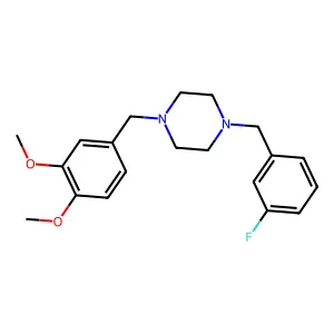 1-(3,4-dimethoxybenzyl)-4-(3-fluorobenzyl)piperazine structure