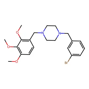 1-[(3-bromophenyl)methyl]-4-[(2,3,4-trimethoxyphenyl)methyl]piperazine structure