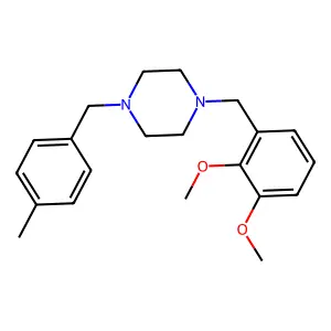 1-(2,3-dimethoxybenzyl)-4-(4-methylbenzyl)piperazine structure