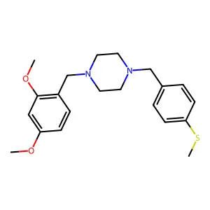 1-(2,4-dimethoxybenzyl)-4-[4-(methylsulfanyl)benzyl]piperazine structure
