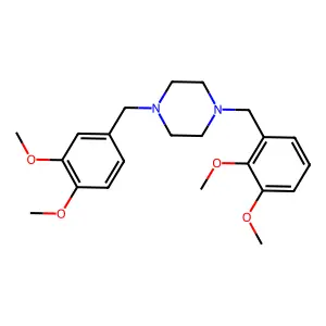 1-[(2,3-dimethoxyphenyl)methyl]-4-[(3,4-dimethoxyphenyl)methyl]piperazine structure