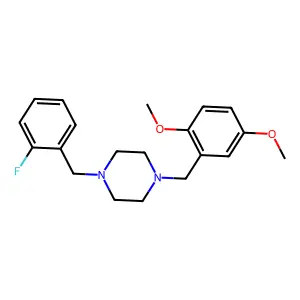 1-[(2,5-dimethoxyphenyl)methyl]-4-[(2-fluorophenyl)methyl]piperazine structure