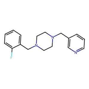 1-(2-fluorobenzyl)-4-(3-pyridinylmethyl)piperazine structure