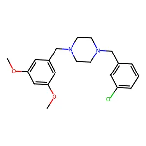 1-(3-chlorobenzyl)-4-(3,5-dimethoxybenzyl)piperazine structure