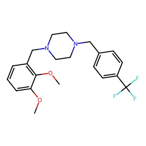 1-[(2,3-dimethoxyphenyl)methyl]-4-[[4-(trifluoromethyl)phenyl]methyl]piperazine structure