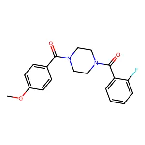 1-(2-fluorobenzoyl)-4-(4-methoxybenzoyl)piperazine structure