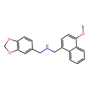 1-(1,3-benzodioxol-5-yl)-N-[(4-methoxynaphthalen-1-yl)methyl]methanamine structure