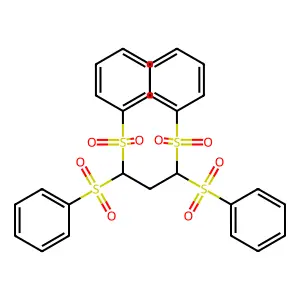 1,3,3-tris(benzenesulfonyl)propylsulfonylbenzene structure