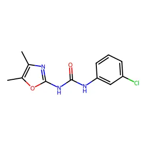 1-(3-chlorophenyl)-3-(4,5-dimethyl-1,3-oxazol-2-yl)urea structure