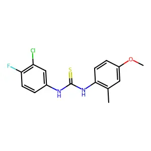 1-(3-chloro-4-fluorophenyl)-3-(4-methoxy-2-methylphenyl)thiourea structure