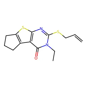 11-ethyl-10-prop-2-enylsulfanyl-7-thia-9,11-diazatricyclo[6.4.0.02,6]dodeca-1(8),2(6),9-trien-12-one structure