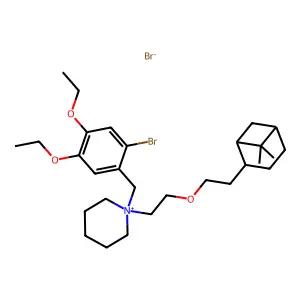 1-[(2-bromo-4,5-diethoxyphenyl)methyl]-1-[2-[2-(6,6-dimethyl-2-bicyclo[3.1.1]heptanyl)ethoxy]ethyl]piperidin-1-ium bromide structure