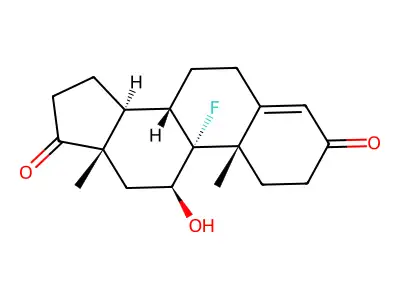Fluorohydroxyandrostenedione structure