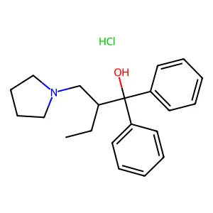 1,1-Diphenyl-2-ethyl-3-(pyrrolidinyl)propanol hydrochloride structure