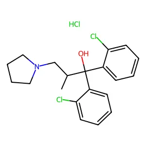 1,1-bis(2-chlorophenyl)-2-methyl-3-pyrrolidin-1-ylpropan-1-ol;hydrochloride structure