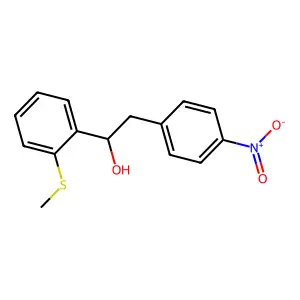 1-(2-methylsulfanylphenyl)-2-(4-nitrophenyl)ethanol structure