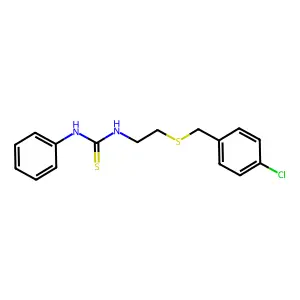 1-[2-[(4-chlorophenyl)methylsulfanyl]ethyl]-3-phenylthiourea structure