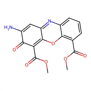 dimethyl 2-amino-3-oxophenoxazine-4,6-dicarboxylate structure