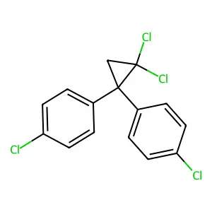 1-chloro-4-[2,2-dichloro-1-(4-chlorophenyl)cyclopropyl]benzene structure