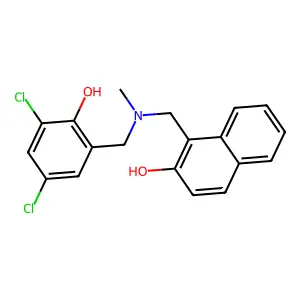 1-[[(3,5-dichloro-2-hydroxyphenyl)methyl-methylamino]methyl]naphthalen-2-ol structure