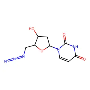 1-[(2R,4S,5R)-5-(azidomethyl)-4-hydroxyoxolan-2-yl]pyrimidine-2,4-dione structure