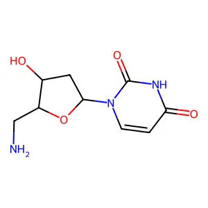 1-[(2R,4S,5R)-5-(aminomethyl)-4-hydroxyoxolan-2-yl]pyrimidine-2,4-dione structure