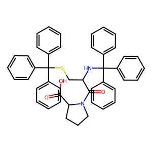 1-[2-(tritylamino)-3-tritylsulfanylpropanoyl]pyrrolidine-2-carboxylic acid structure