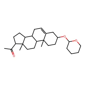 1-[10,13-dimethyl-3-(oxan-2-yloxy)-2,3,4,7,8,9,11,12,14,15,16,17-dodecahydro-1H-cyclopenta[a]phenanthren-17-yl]ethanone structure