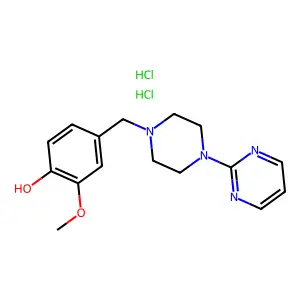 p-Cresol, 2-methoxy-alpha-(4-(2-pyrimidinyl)-1-piperazinyl)-, hydrochloride, hydrate (2:4:1) structure