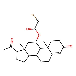 11alpha-Bromoacetoxyprogesterone structure