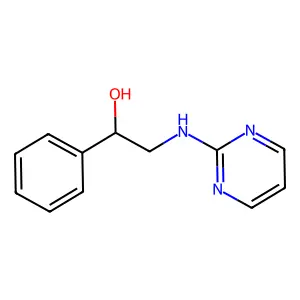 1-phenyl-2-(pyrimidin-2-ylamino)ethanol structure