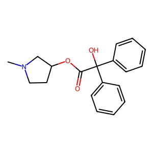 (1-methylpyrrolidin-3-yl) 2-hydroxy-2,2-diphenylacetate structure
