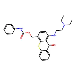 [1-[2-(diethylamino)ethylamino]-9-oxothioxanthen-4-yl]methyl N-phenylcarbamate structure