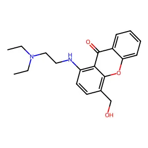 1-[2-(diethylamino)ethylamino]-4-(hydroxymethyl)xanthen-9-one structure