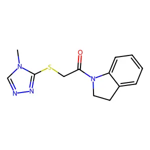 1-(2,3-dihydroindol-1-yl)-2-[(4-methyl-1,2,4-triazol-3-yl)sulfanyl]ethanone structure