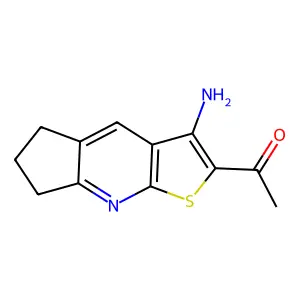 1-(3-amino-6,7-dihydro-5H-cyclopenta[b]thieno[3,2-e]pyridin-2-yl)ethanone structure