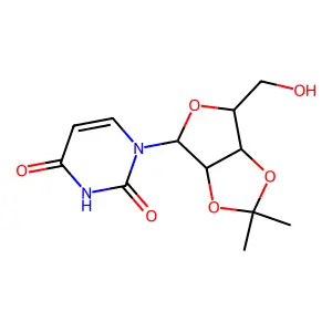 1-[(3aR,4R,6R,6aR)-6-(hydroxymethyl)-2,2-dimethyl-3a,4,6,6a-tetrahydrofuro[3,4-d][1,3]dioxol-4-yl]pyrimidine-2,4-dione structure