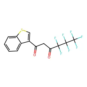 1-(1-benzothiophen-3-yl)-4,4,5,5,6,6,6-heptafluorohexane-1,3-dione structure