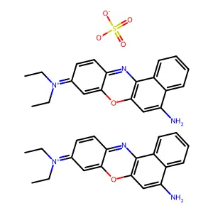 bis((5-aminobenzo[a]phenoxazin-9-ylidene)-diethylazanium)sulfate structure