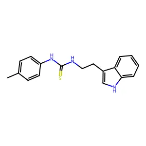 1-[2-(1H-indol-3-yl)ethyl]-3-(4-methylphenyl)thiourea structure