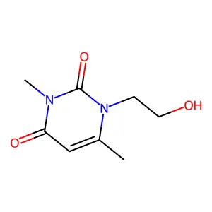 1-(2-hydroxyethyl)-3,6-dimethylpyrimidine-2,4-dione structure