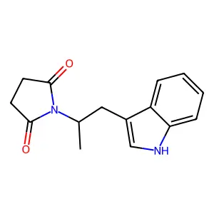 1-[1-(1H-indol-3-yl)propan-2-yl]pyrrolidine-2,5-dione structure