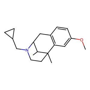 10-(cyclopropylmethyl)-4-methoxy-1,13-dimethyl-10-azatricyclo[7.3.1.02,7]trideca-2(7),3,5-triene structure